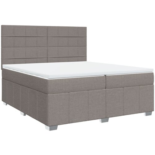 vidaXL Box spring postelja z vzmetnico taupe 200x200 cm blago, (21310289) Cene