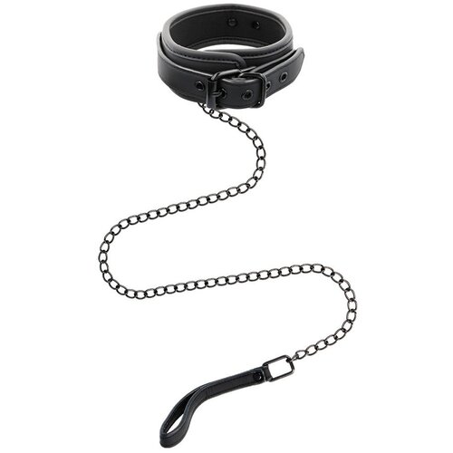 SuperLove Collar with Leash Vegan Leather Black Cene