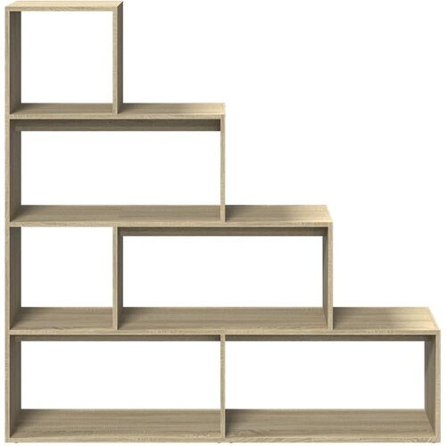  Pregrada/regal za knjige 4 razina hrast 143,5x29x143,5cm drveni Slike