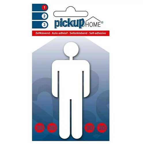 Home nalepka pickup 3D (motiv: moški, višina: 10 cm, bele barve)