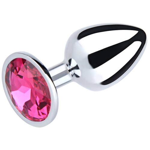 Srednji metalni analni dildo sa rozim dijamantom Slike
