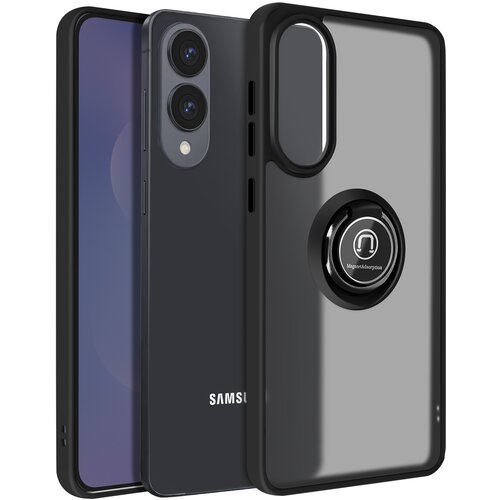 AVIZAR Ohišje za Samsung Galaxy S25 Edge Magnetni obroček prozorna hrbtna stran, Črna, (5000015200) Cene