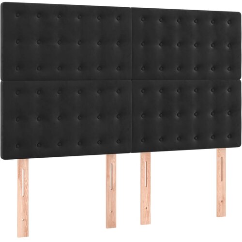 vidaXL Posteljno vzglavje 4 kosa črn 72x5x78/88 cm žamet, (20932311) Cene