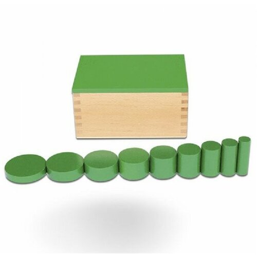 Montesori kutija sa cilindrom zelena Slike