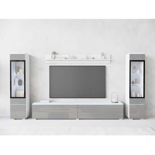 XXXL Dnevni Regal Vera I, Bela, Siva, Z Osvetlitvijo, 4-Delni Slike
