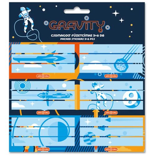 Ars Una Paket nalepk za zvezke z motivom vesoljske ladje Gravity, 3x6 kosov Cene