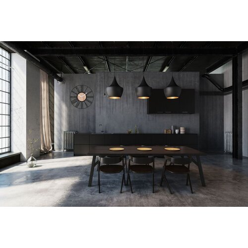 Tutumi Okrugli zidni sat Loft 35 cm metalni/drveni Slike