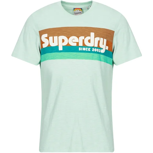 Superdry Majice s kratkimi rokavi LOGO TERRAIN Zelena