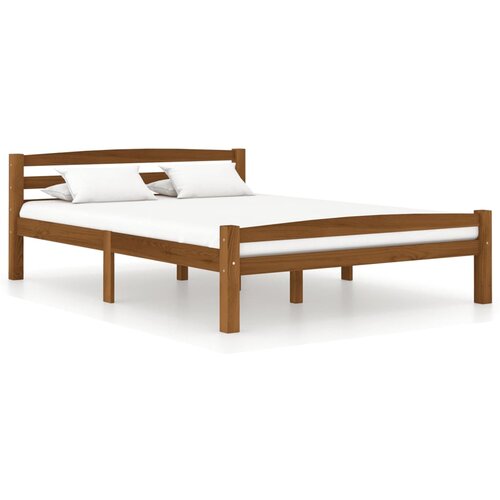 VidaXL Posteljni okvir medeno rjav iz trdne borovine 120x200 cm, (20648493) Slike