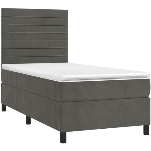  box spring s madracem LED tamnosivi 80 x 200 cm bar&amp;scaron;un Slike
