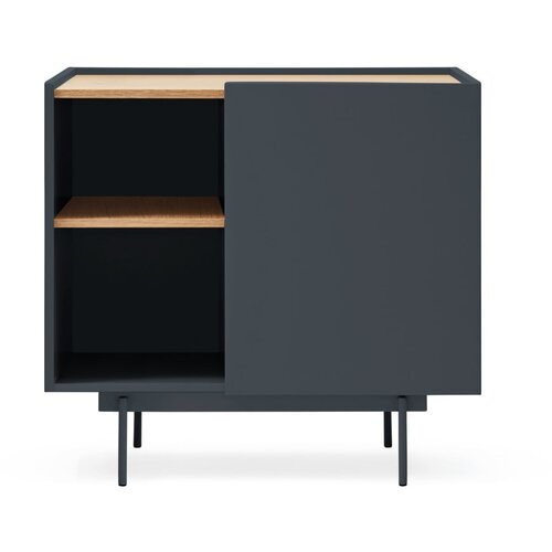 Teulat Antracitno siva/u prirodnoj boji niska komoda u dekoru hrasta 90x78 cm Otto &amp;ndash; Slike