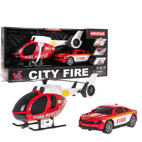  Interaktivni set vatrogasnih vozila, automobila i helikoptera Inlea4Fun CITY FIRE