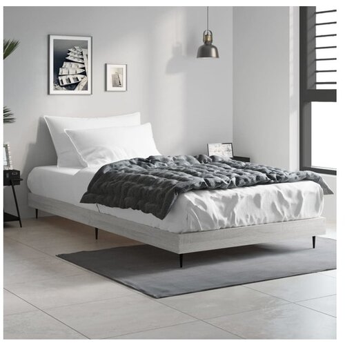 VidaXL Okvir za krevet boja hrasta 90x190 cm od konstruiranog drva Slike