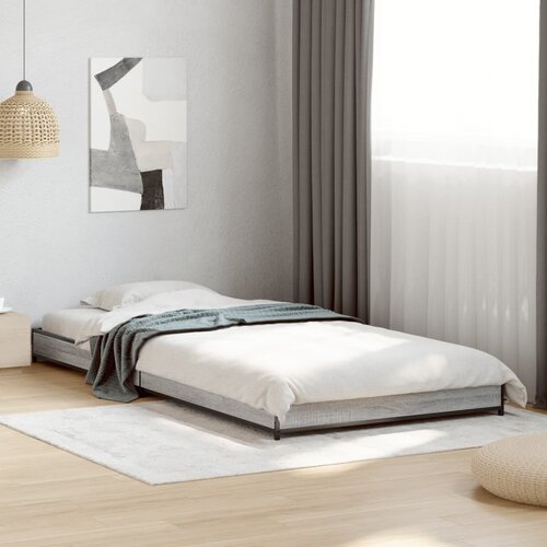 Furnova Posteljni okvir siva sonoma 90x200 cm inženirski les in kovina, (21933932) Slike