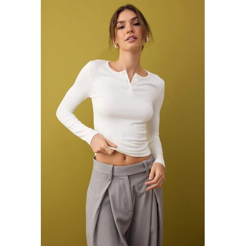 TRENDYOLMILLA ženska bluza Twoaw26Bz00140, Krem Cene