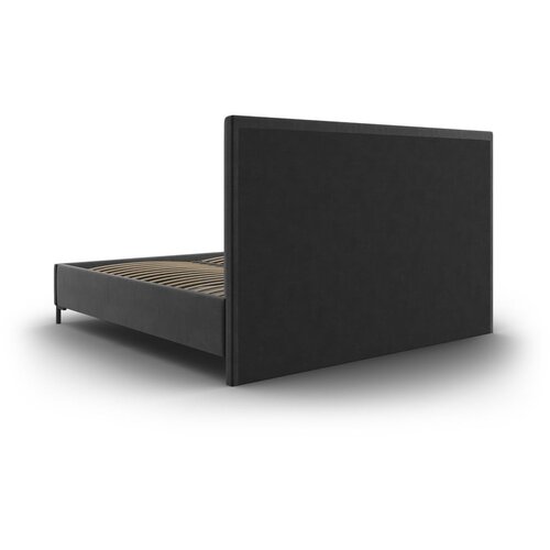 Mazzini Beds Temno siva oblazinjena zakonska postelja s prostorom za shranjevanje z letvenim dnom 180x200 cm Casey &amp;ndash; Slike