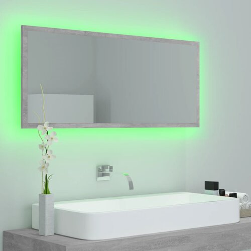  LED kupaonsko ogledalo siva boja betona 100x8,5x37 cm akrilno Slike