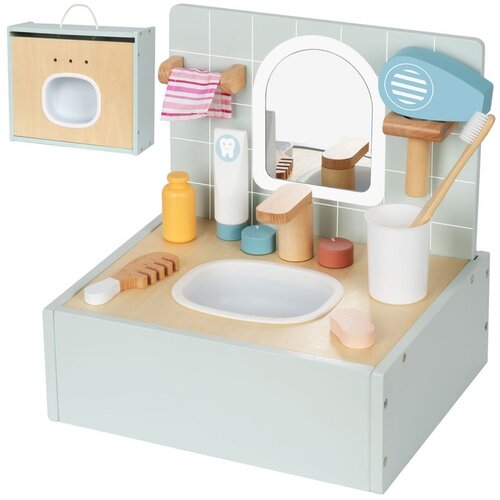Tooky Toy Tooky igračka WC kupaonica drvena WC kupaonica s dodacima Slike