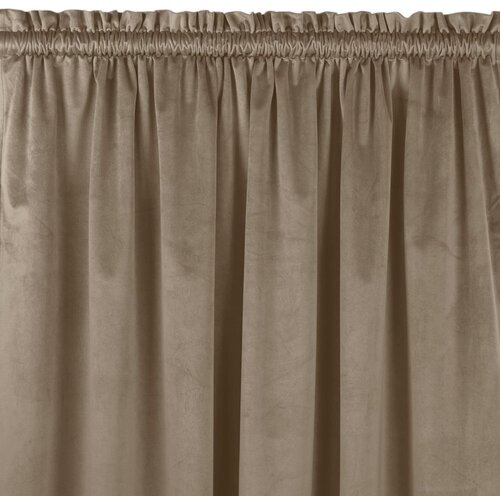  Curtain VILA color beige style classic 5 cm pole pocket with 3 cm fringe velvet 400x175 HOMEDE Slike