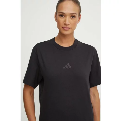 Adidas Bombažna kratka majica All SZN ženska, črna barva, IX3808