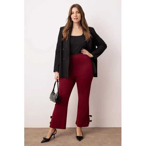 Trendyol Ženske pantalone Tbbaw26Ar00003, Bordo Slike