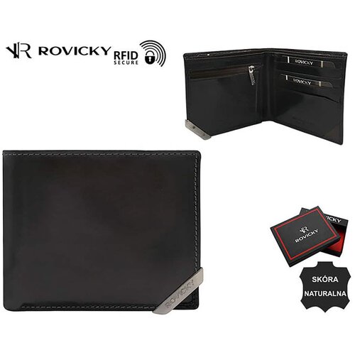 Fashion Hunters Black and dark brown men&amp;#039;s horizontal wallet Slike