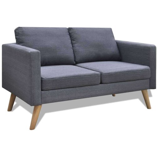vidaXL Sofa Dvosjed od Tkanine Tamno Siva Cene