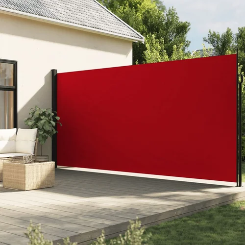 vidaXL Bočna tenda na uvlačenje crvena 220 x 500 cm