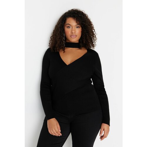 Trendyol Curve Plus Size Sweater - Black - Slim fit Slike