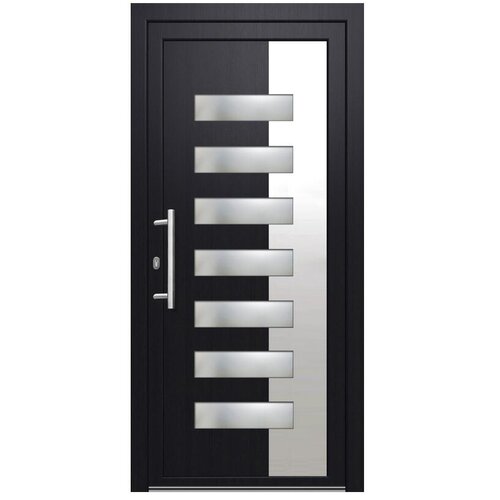 SAMOPEV PVC ulazna vrata Luxy 70 100 x 210 inox L antracit Slike