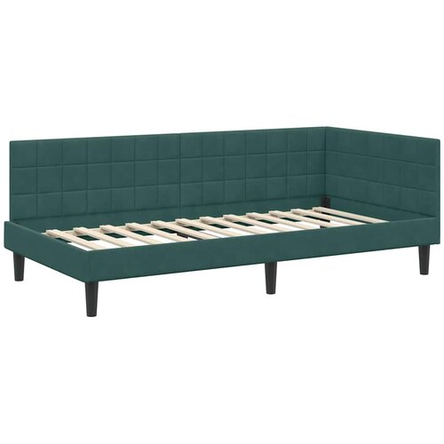  Kutni krevetni okvir s madracem 2 kom. Tamnozelena 90 x 190 cm Slike