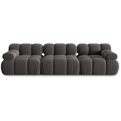 Micadoni Home temno siva žametna sedežna garnitura 282 cm bellis &amp;ndash; Slike