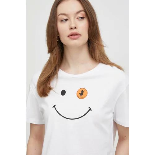 Save The Duck Pamučna majica za žene, boja: bijela
