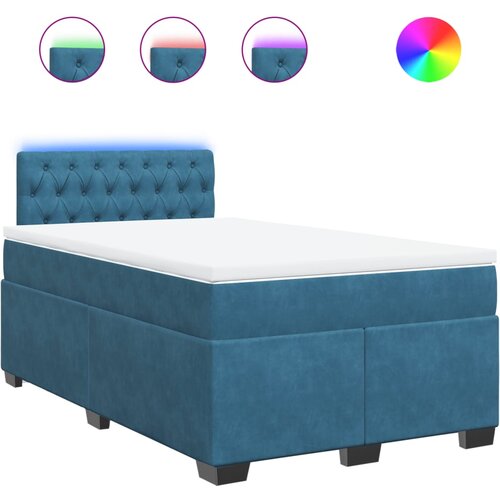 vidaXL Box spring postelja z vzmetnico modra 120x200 cm žamet, (21307420) Cene