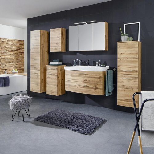 Premium Living omara z ogledalom florida, barva hrasta, led Slike