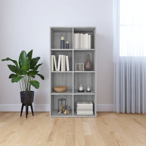 vidaXL Knjižna omara/komoda siva sonoma 66x30x130 cm inženirski les Cene