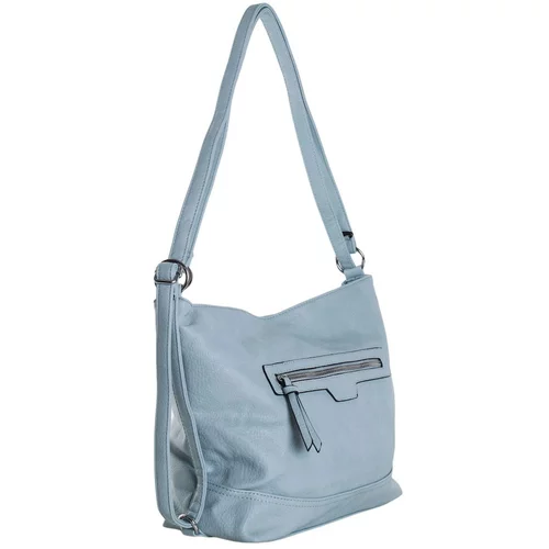 Fashionhunters Light blue backpack bag 2in1 made of ecological leather