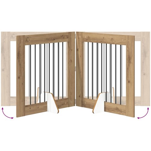  Vrata za pse s postoljem 2 pcs Hrast artisan 80 x 80 cm Slike