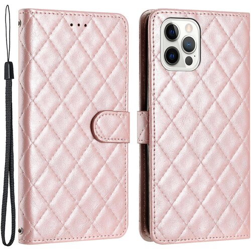 INORCO Za iPhone 12/12 Pro PU usnjen ovitek za telefon, denarnica, stojalo, &amp;scaron;ivanje, črta, tekstura romba, etui za telefon, (22033188) Slike
