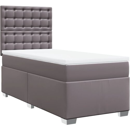 vidaXL Krevet s oprugama i madracem sivi 100x200 cm od umjetne kože Cijene