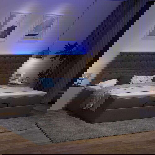 vidaXL Otomanski posteljni okvir z vzmetnico temno rjava 180x200 cm Cene