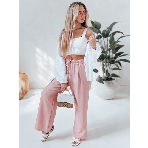 DStreet Spodnie damskie wide leg MILLIVIO r&amp;oacute;żowe Slike