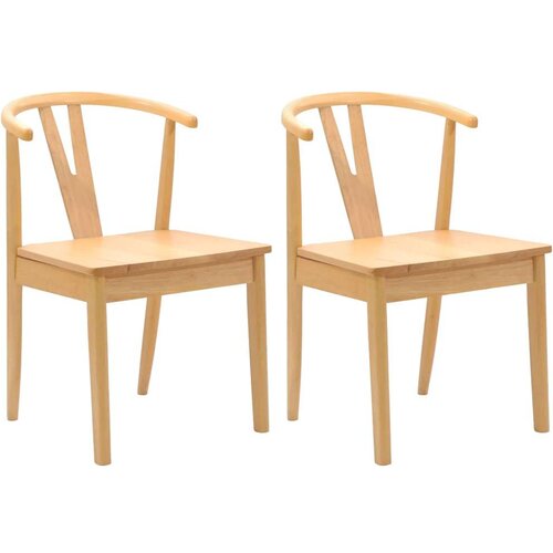  Stolac za blagovanje 2 pcs Prirodna Čvrsto drvo od gume Slike