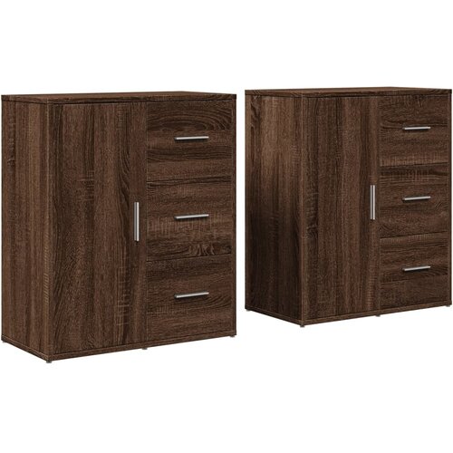 Maison Chic Komoda - Predalnik 2 kosa rjavi hrast 60x31x70 cm inženirski les, (21722157) Slike
