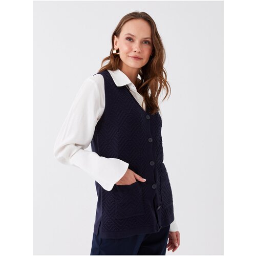LC Waikiki V-Neck Women's Knitwear Vest with Patterned Pattern Slike