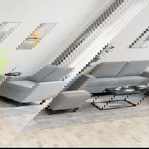 vidaXL Sedežna garnitura 3-delna svetlo sivo blago Cene