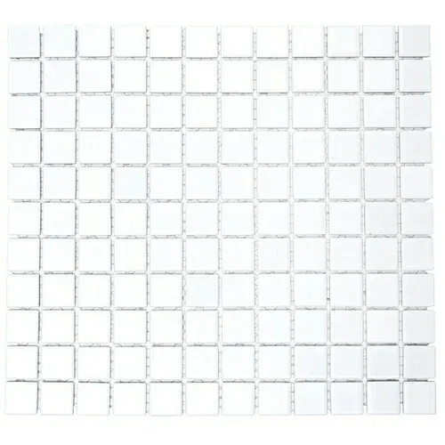  Mozaik pločica (32,6 x 30 cm, Bijele boje, Sjaj)