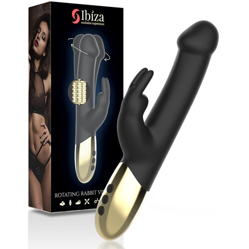 Ibiza Rotating Rabbit Vibrator Black Cene
