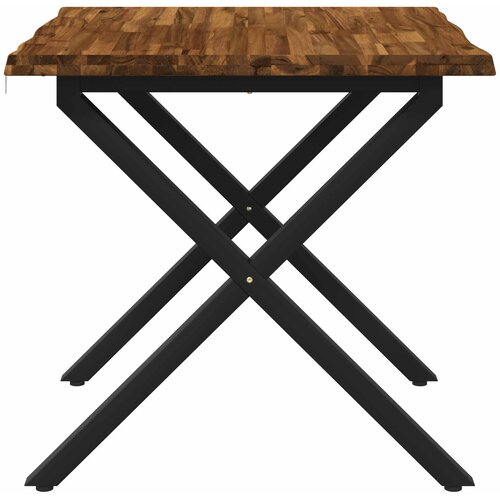  90 x 90 x 75 cm Čvrsto drvo akacije Prirodna i crna Četvrtasti Slike