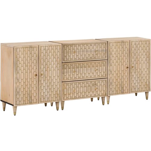 vidaXL Stranske omarice 3 kosi 60x33x75 cm trden mangov les Cene